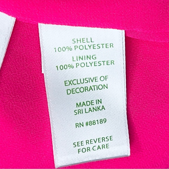 Lilly Pulitzer Adrienne Dress Hot Pink Gold/Chain Halter Zip/Back Sz 10 - Picture 13 of 13